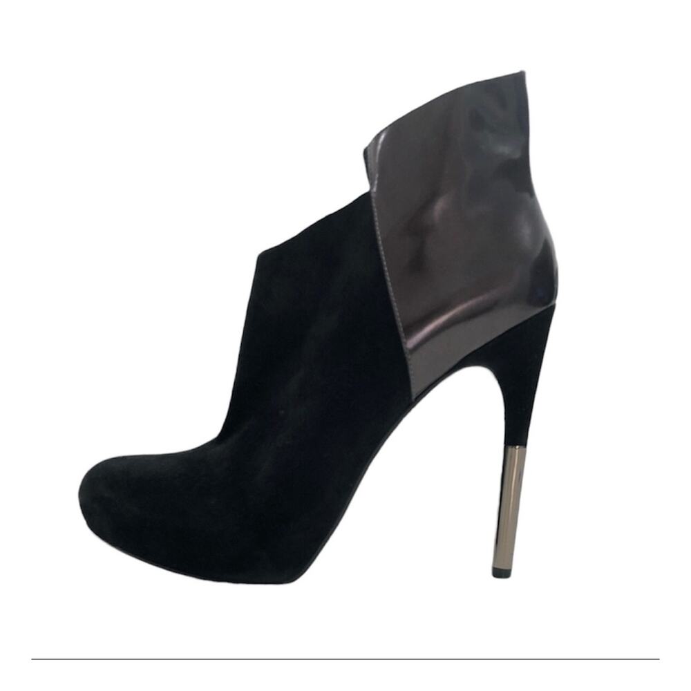 Sigerson Morrison Baladi Black Suede Patent Booties Heels